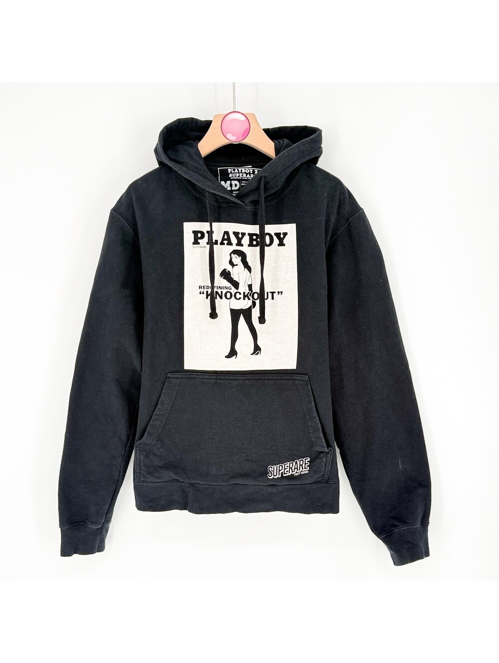 Playboy x SuperRare Boxing Cover Graphic Hoodie Black Retro Streetwear Men’s M